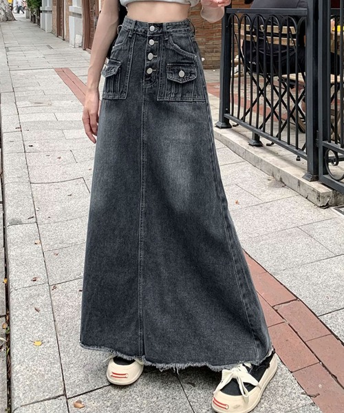 「meJane」 デニムスカート L インディゴブルー レディース_画像2