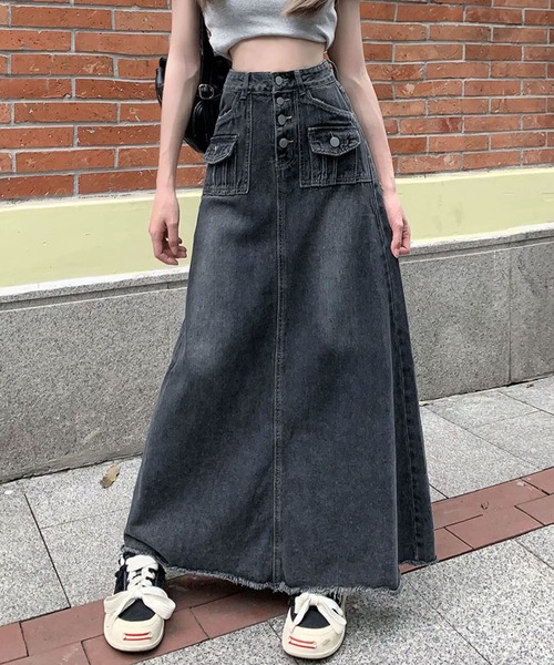 「meJane」 デニムスカート L インディゴブルー レディース_画像4