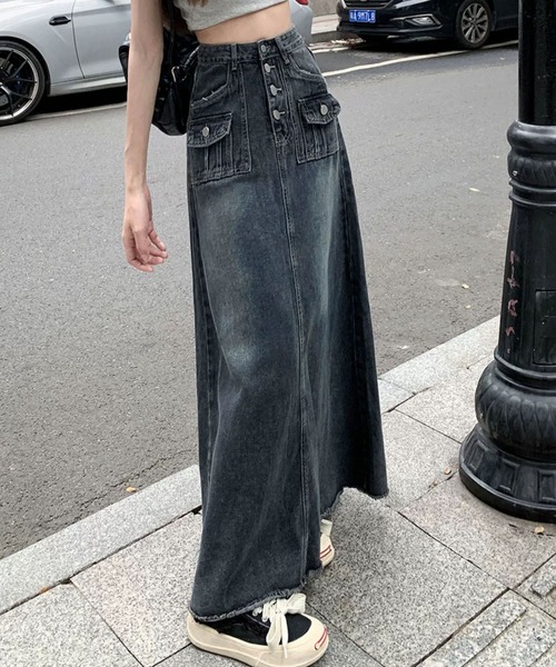 「meJane」 デニムスカート L インディゴブルー レディース_画像7