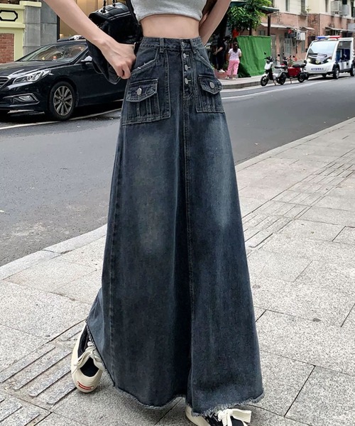 「meJane」 デニムスカート L インディゴブルー レディース_画像8