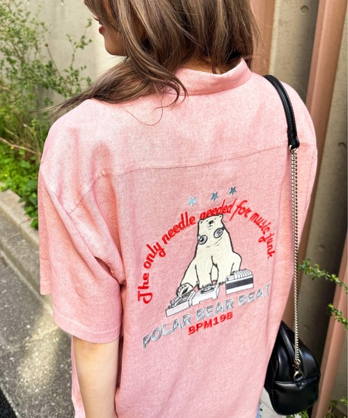 「DOUBLE NAME」 半袖シャツ FREE ピンク レディース_画像3