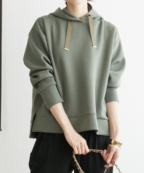 「ikka」 プルオーバーパーカー M モカ レディース_画像4