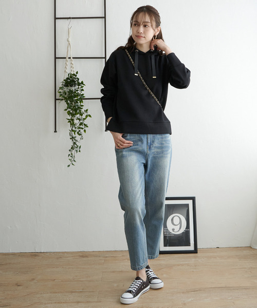 「ikka」 プルオーバーパーカー M モカ レディース_画像8