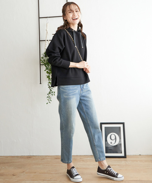 「ikka」 プルオーバーパーカー M モカ レディース_画像9