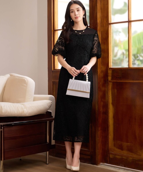 amerivintag ロングワンピース　オケージョンドレス 楽天市場】オケージョン ドレス 結婚式 ワンピース レース プリーツ