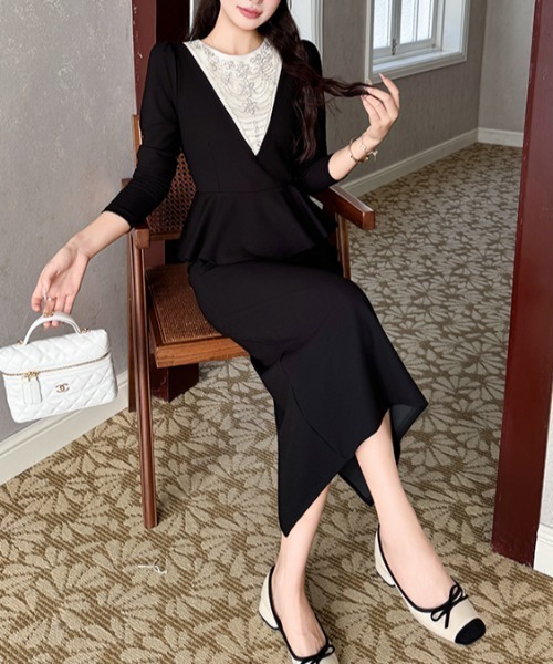 未使用品 ガニー GANNI 25AW Viscose Habotai Maxi Smock Slip Dr