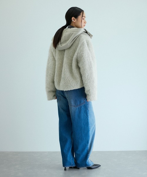 TATRAS Adam et Rope　フーデッドブルゾン　ファー　モッズ　40 ADAM ET ROPE'（アダムエロペ） 中綿ブルゾン FREE チャコールグレー