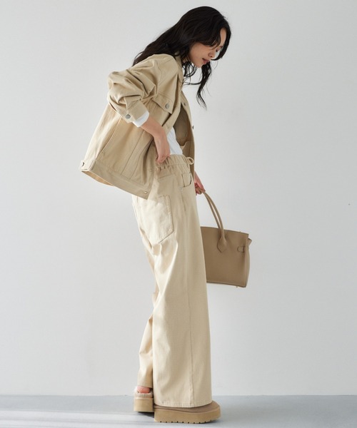 ワイドパンツ ジーンズ デニム デニムパンツ レディースの画像