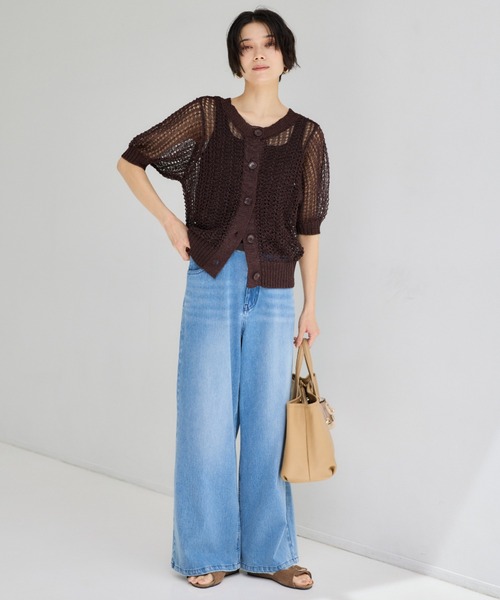 ワイドパンツ ジーンズ デニム デニムパンツ レディースの画像