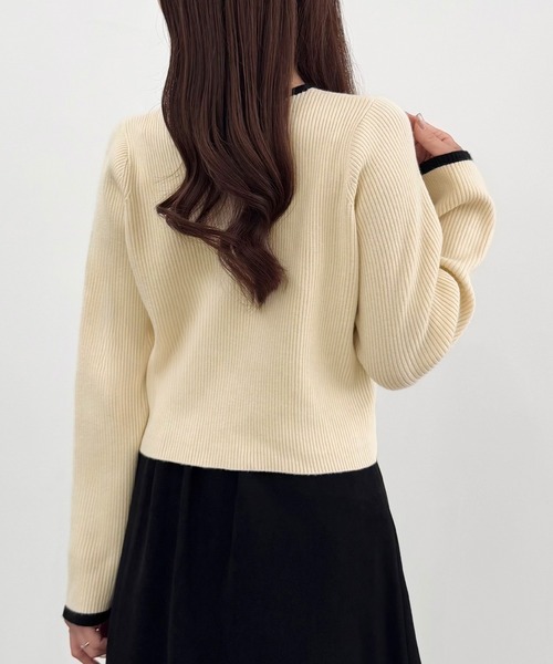 「CENEA」 ニットカーディガン LARGE クリーム レディース_画像7