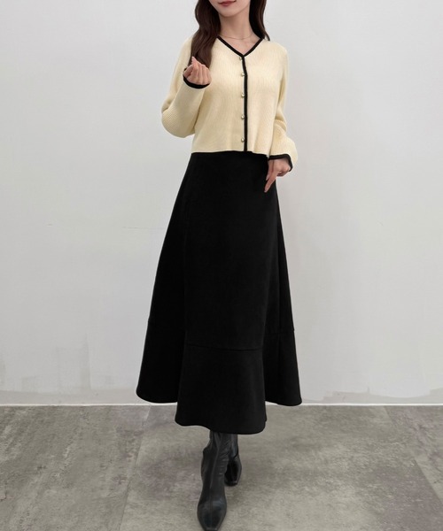 「CENEA」 ニットカーディガン LARGE クリーム レディース_画像9