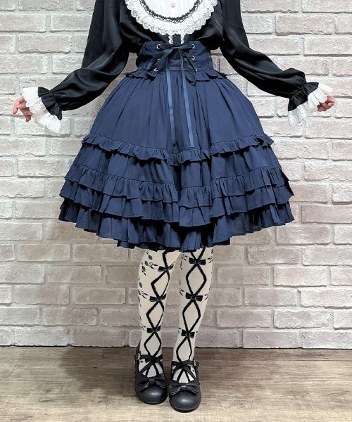 Chalmiere（シャルミエール） スカート レースアップフリルスカート