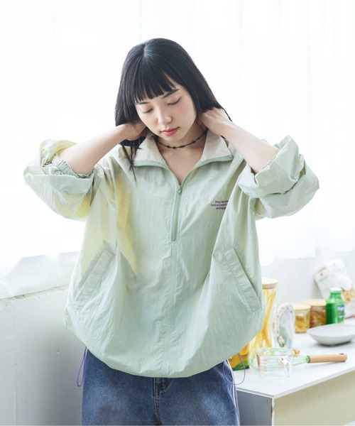 PILIT ハーフジップ ナイロンプルオーバー レディース : ZOZOTOWN