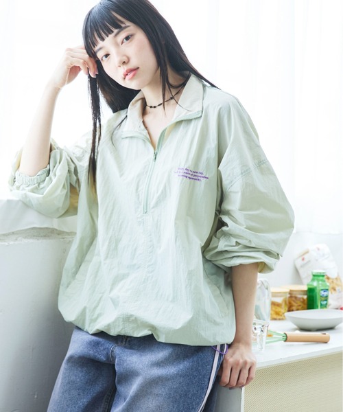 PILIT ハーフジップ ナイロンプルオーバー レディース : ZOZOTOWN 