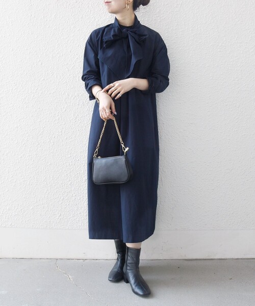 新品タグ付き✨24SS【イエナ】バンドカラーシャツワンピース ベルトリボン 紺 楽天市場】レディース ワンピース レディースワンピース シャツ