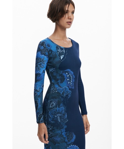 「Desigual」 長袖ワンピース X-SMALL ブルー レディース_画像4