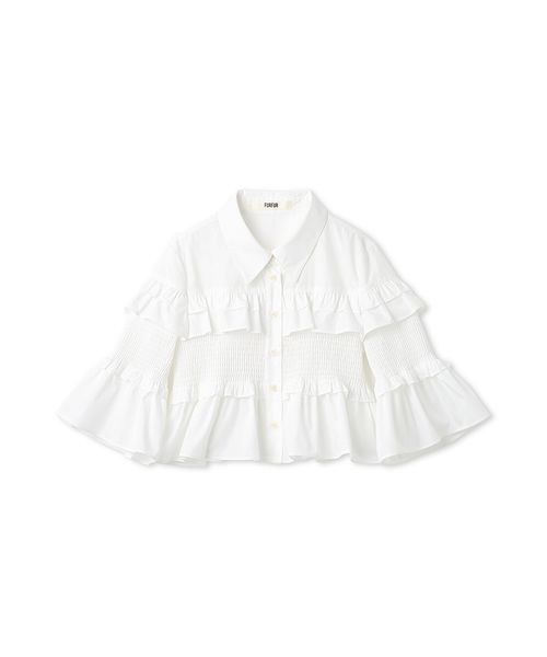 FURFUR（ファーファー） ブラウス シャツ シャーリングフリルシャツ