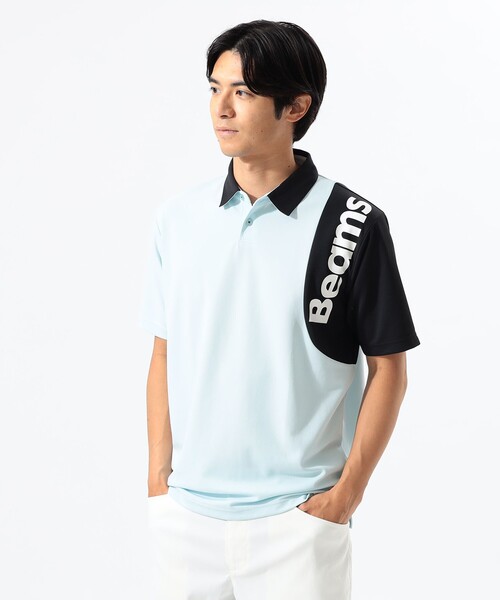 Mサイズ 美品【BEAMS GOLF】ビームスゴルフ 半袖ポロシャツ 日本製 BEAMS GOLF（ビームス ゴルフ） 半袖ポロシャツ M サックスブルー