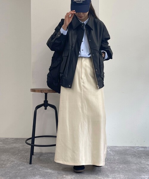 「fredy emue」 ロングスカート 38 アイボリー レディース_画像2