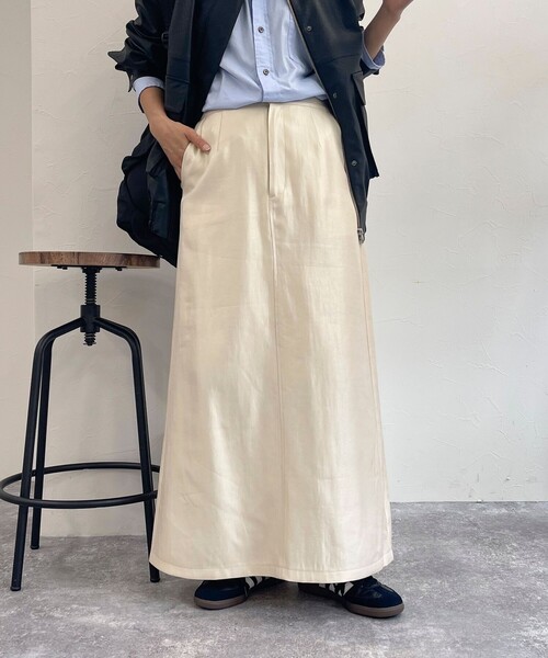「fredy emue」 ロングスカート 38 アイボリー レディース_画像4