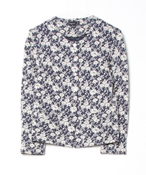 agnes b.（アニエスベー） ノーカラージャケット 3 ネイビー