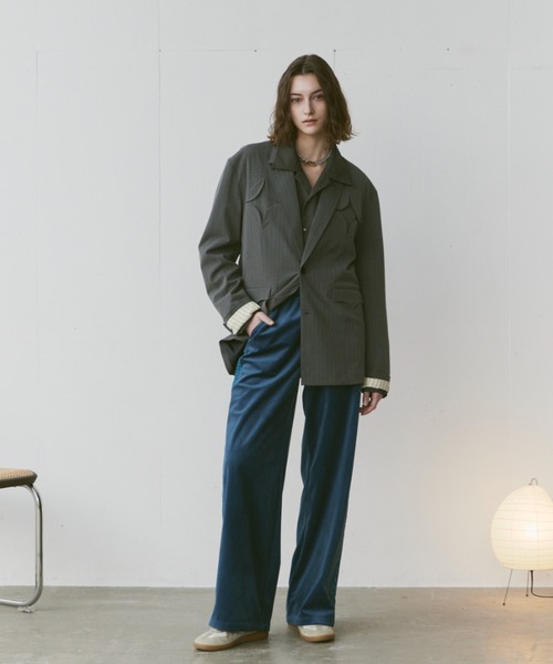 「soerte」 イージーパンツ 1 グレー メンズ_画像5