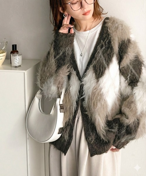 「classicalelf」 ニットカーディガン MEDIUM グレー レディース_画像2