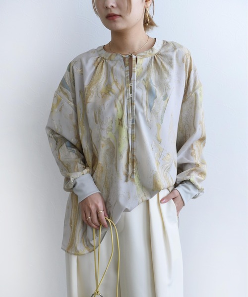 [Eimee Law] длинный рукав блуза 38 бежевый женский 