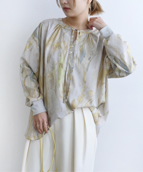 [Eimee Law] длинный рукав блуза 38 бежевый женский 