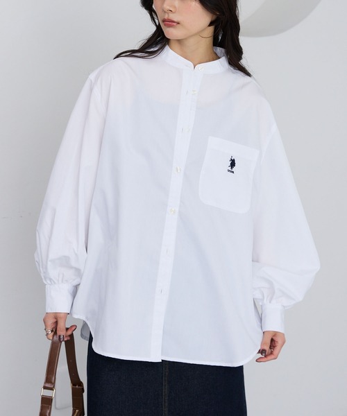 「U.S. POLO ASSN.」 長袖シャツ M サックスブルー レディース_画像2