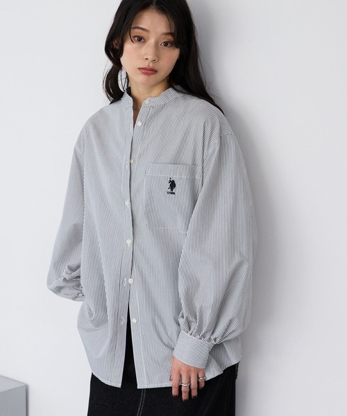 「U.S. POLO ASSN.」 長袖シャツ M サックスブルー レディース_画像9