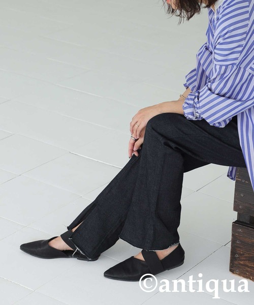 「antiqua」 フラットパンプス M ブラック レディース_画像5