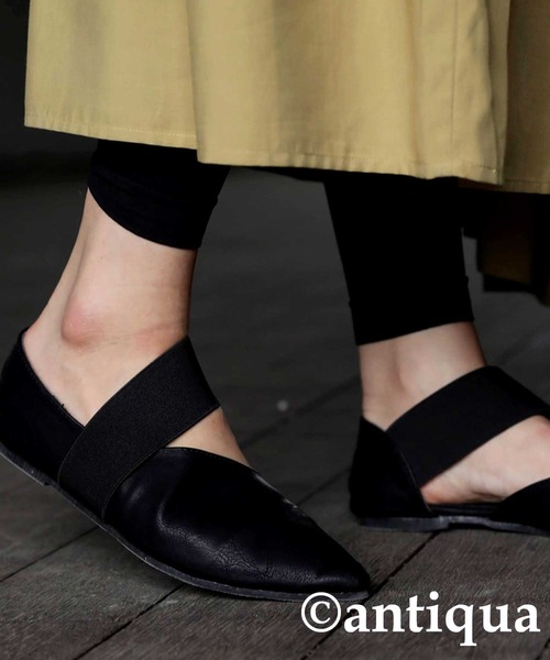 「antiqua」 フラットパンプス M ブラック レディース_画像9
