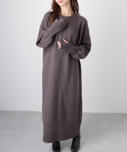 「Lace Ladies」 ニットワンピース S アイボリー レディース_画像6