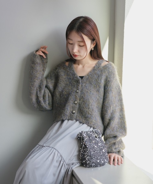 「Kastane」 ニットカーディガン S ブラウン レディース_画像4
