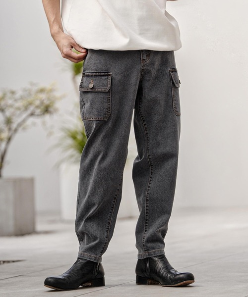 CAMBIO（カンビオ） ジーンズ mp14748-ブッシュカーゴデニムパンツ 
