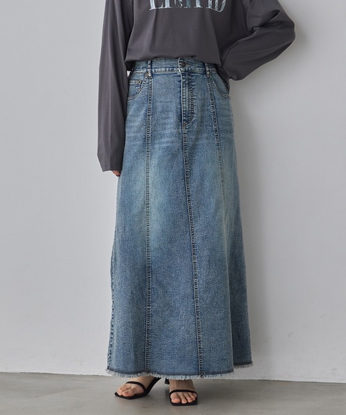 hunch（ハンチ） デニムスカート ストレッチデニム ナロースカート 