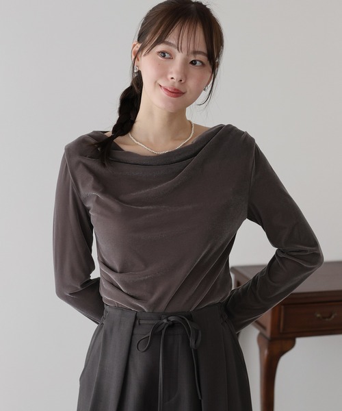 「BLUEEAST」 長袖カットソー MEDIUM モカ レディース_画像3