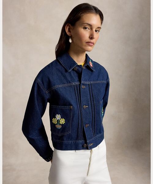 【ポロ・ラルフローレン 】デニムジャケット リバーシブル（裏・パッチ…レディース POLO RALPH LAUREN（ポロ・ラルフローレン） デニムジャケット gジャン