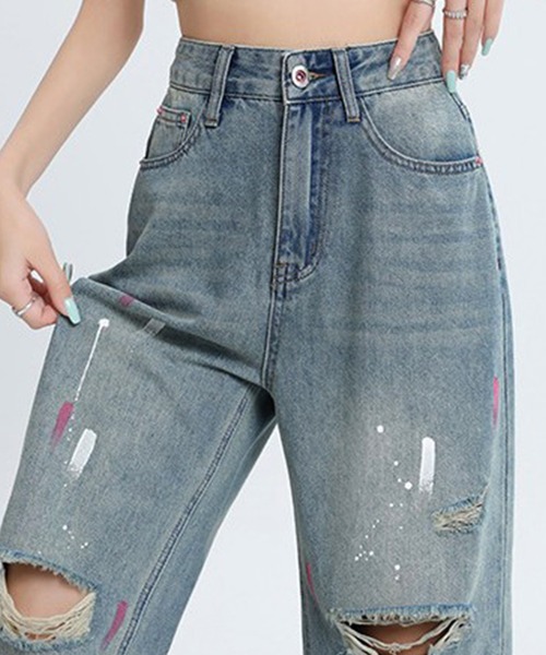 DAY CLOSET ワイドパンツ ジーンズ デニム デニムパンツ 「ウォッシュ