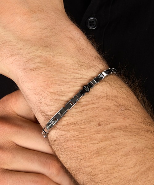 ブレスレット 「Maserati/マセラティ」セラミック - メンズ ブレスレット シルバー ブラック メンズの画像