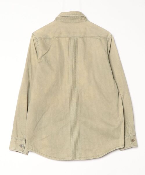 「BLUCO WORK GARMENT」 長袖シャツ L ベージュ メンズ_画像2