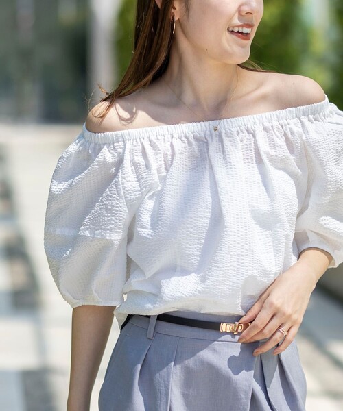 NOLLEY'S（ノーリーズ） ブラウス シャツ 半袖 ウォッシャブル袖