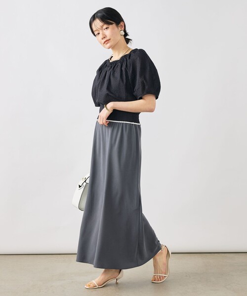 NOLLEY'S（ノーリーズ） ブラウス シャツ 半袖 ウォッシャブル袖