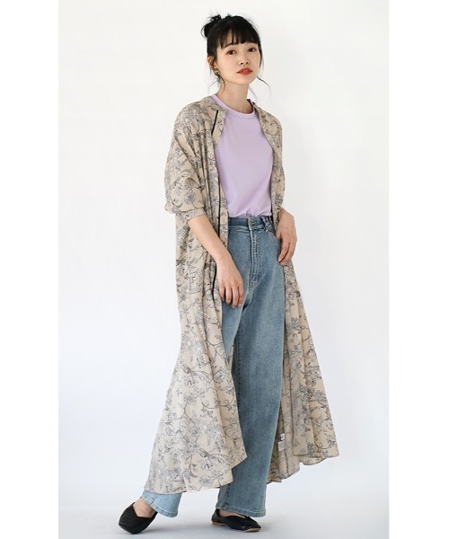 「zootie」 長袖ワンピース M グレイッシュベージュ レディース_画像5