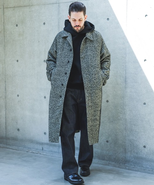 Mr. Olive ステンカラーコート オリーブ MR.OLIVE（ミスターオリーブ） ステンカラーコート コート TECH TWEED