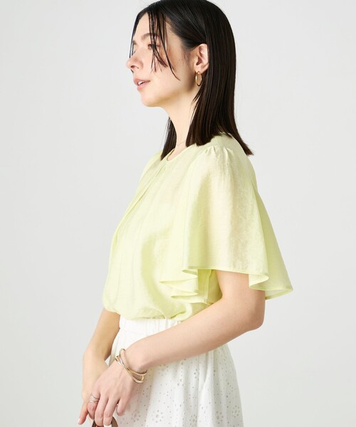 NOLLEY'S（ノーリーズ） ブラウス シャツ ウォッシャブルリネン混袖