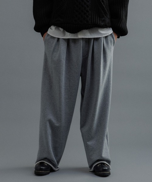 新品 アダムエロペ AER ワイド スラックス グレー メンズ 2タックパンツ ADAM ET ROPE'（アダムエロペ） パンツ 「WEB限定」2タック ワイド