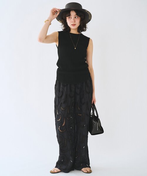 tシャツ ワッフルノースリーブプルオーバー レディースの画像