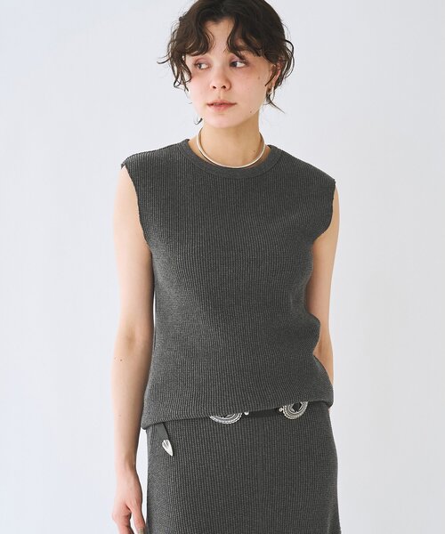 tシャツ ワッフルノースリーブプルオーバー レディースの画像